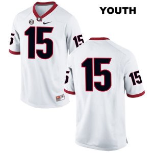 Youth Georgia Bulldogs NCAA #15 Matt Landers Nike Stitched White Authentic No Name College Football Jersey EEZ1054NO